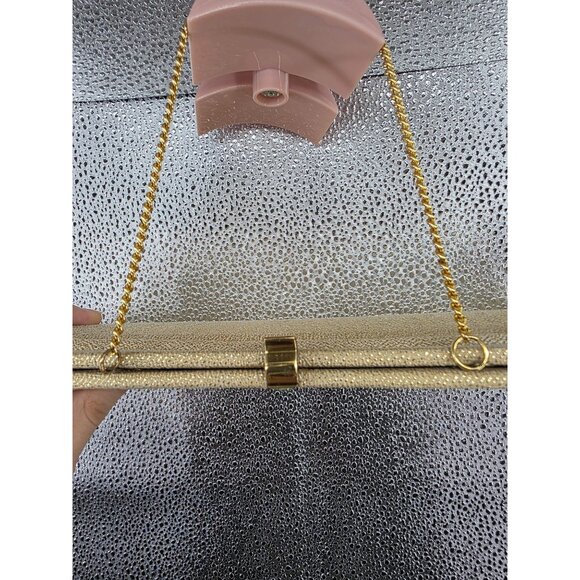 Vintage Gold Mesh Evening Clutch Bag With Chain Strap - Picture 4 of 8